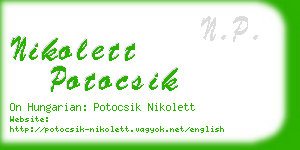 nikolett potocsik business card